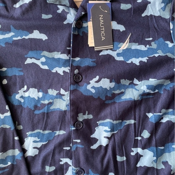 Nautica Navy Blue Long Sleeve Sleep Shirt Size 12 - Picture 6 of 10